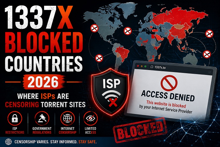 1337x Blocked Countries 2026: Where ISPs Are Censoring Torrent Sites