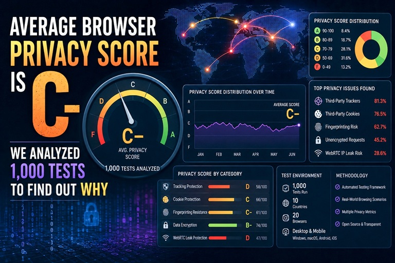 Average Browser Privacy Score Is C-: We Analyzed 1,000 Tests to Find Out Why