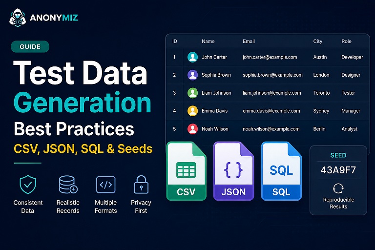 Test Data Generation Best Practices: CSV, JSON, SQL, and Reproducible Seeds