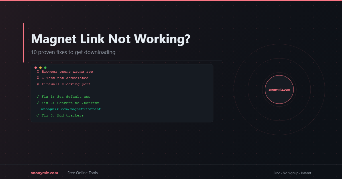Magnet Link Not Working? 10 Fixes That Actually Work