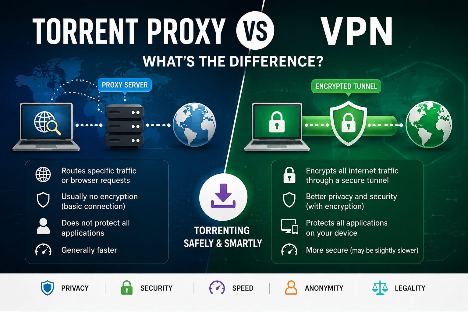 Torrent Proxy vs VPN: What's the Difference