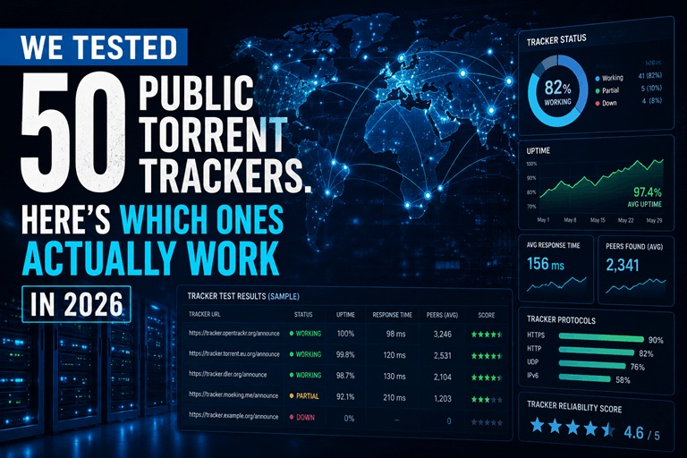 We Tested 50 Public Torrent Trackers. Here's Which Ones Actually Work in 2026
