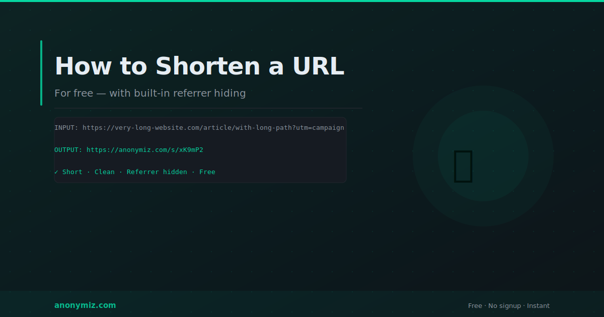 How to Shorten a URL for Free (With Built-In Referrer Hiding)