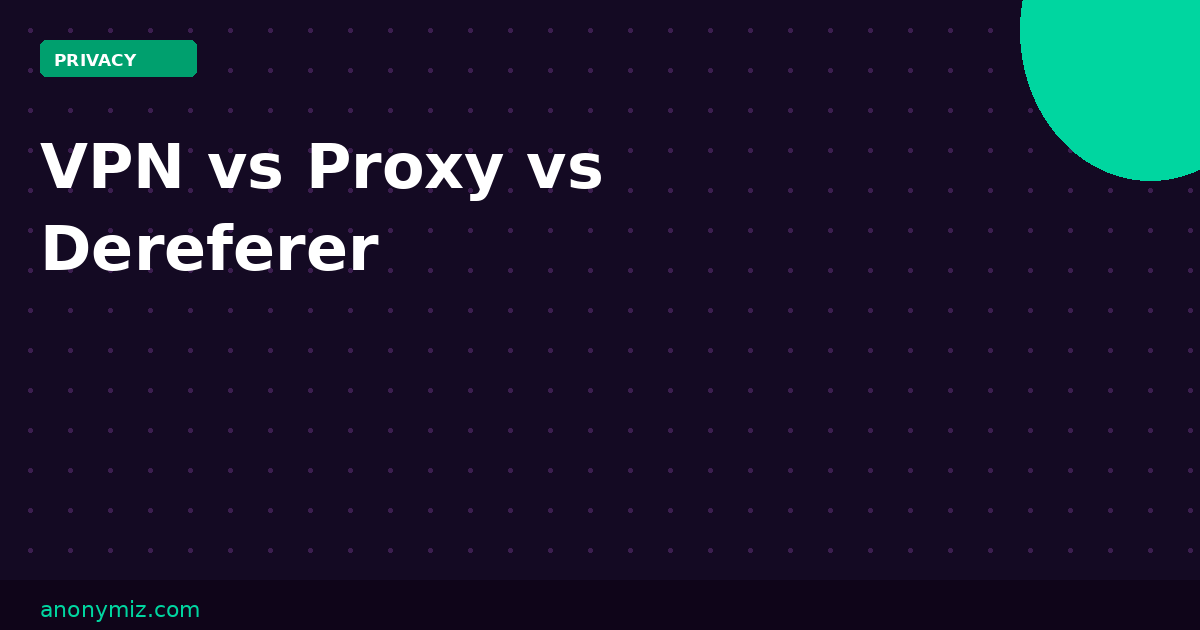 VPN vs Proxy vs Dereferer: Which One Do You Actually Need?
