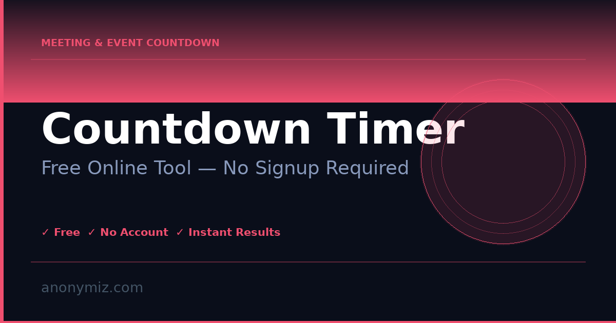 Countdown Timer — Free Online Timer & Stopwatch