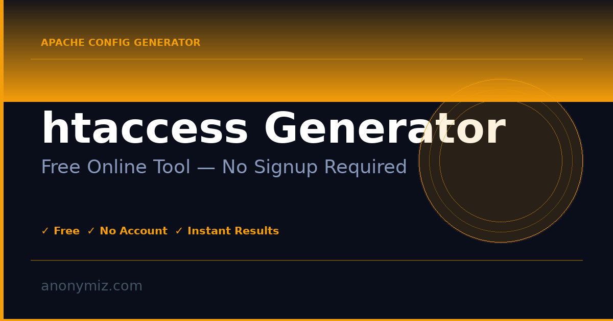 .htaccess Generator — Create Apache htaccess Rules Free